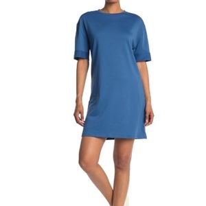 Stitchdrop French Terry T-shirt Dress Blue Medium NWT